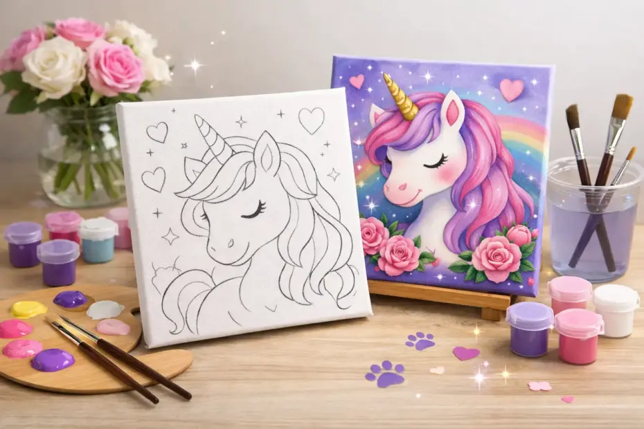 Pre Drawn Canvas Painting Kits for Beginners